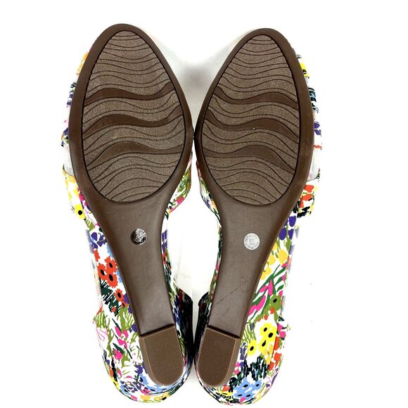 East 5th Womens Slip On Shoes Multi Floral Closed Toe Sheer Sides Wedge heel SZ9 - Picture 14 of 16